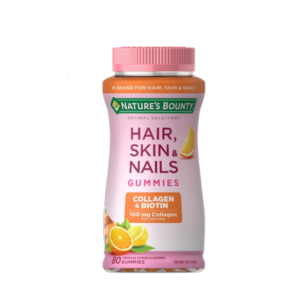 NATURE’S BOUNTY Optimal Solutions Bonbons Gélifiés Goût Orange Biotine & Collagène