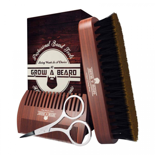 GROW A BEARD kit d’accessoirs de barbe