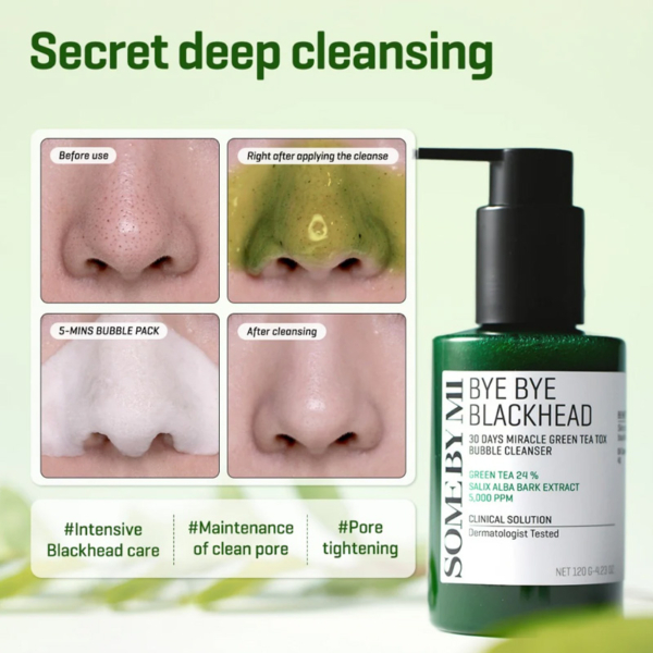 SOME BY MI Bye Bye Blackhead 30Days Miracle Green Tea Tox Nettoyant Bulles