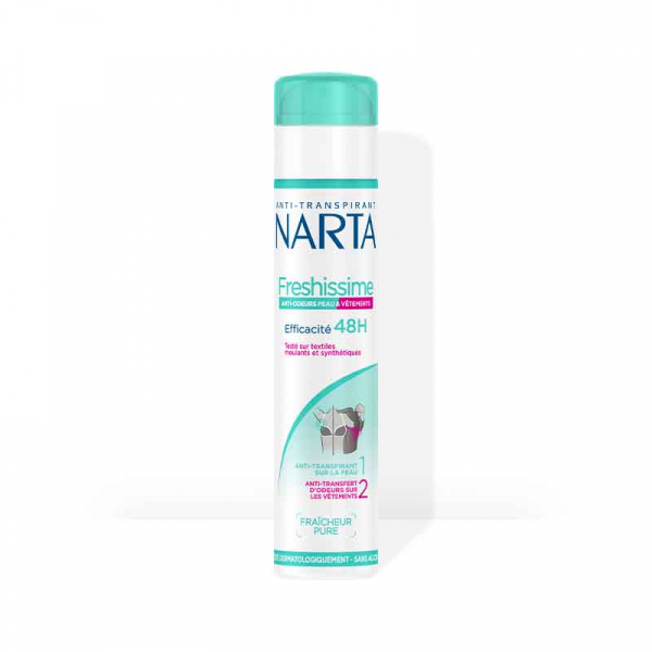 NARTA Freshissime Deodorant Anti-transpirant Anti-odeurs Peau et Vetements 48H