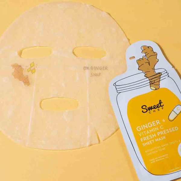 SWEET CHEF Ginger + Vitamin C Masque en Tissu Frais Eclaircissant Anti-taches