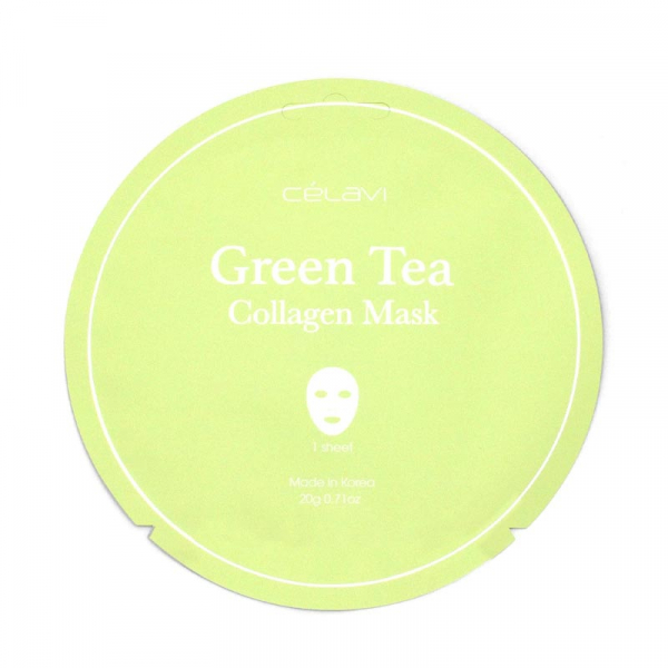 CELAVI Green Tea Collagen Masque en Tissu Coreen