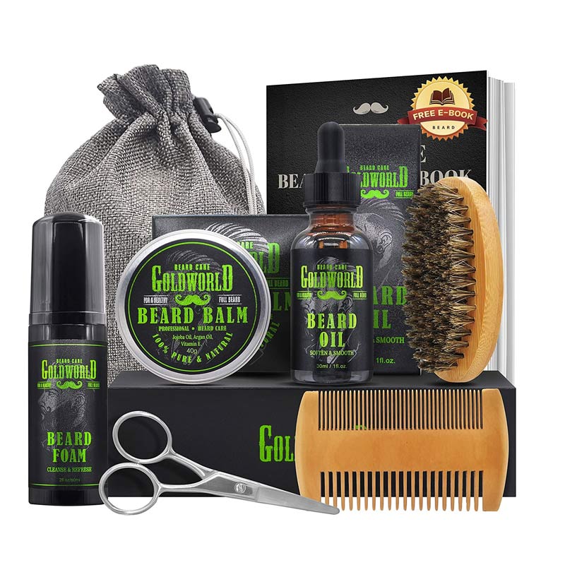 Kit d'entretien pour barbe - Peigne en bois à dents fines, Brosse Sanglier  & Ciseaux pour homme