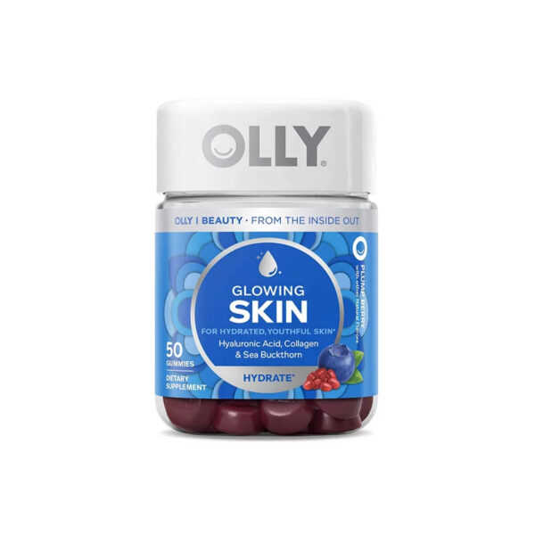 OLLY Glowing Skin Peau Éclatante Gummies à L'Acide Hyaluronique, Collagène & Argousier