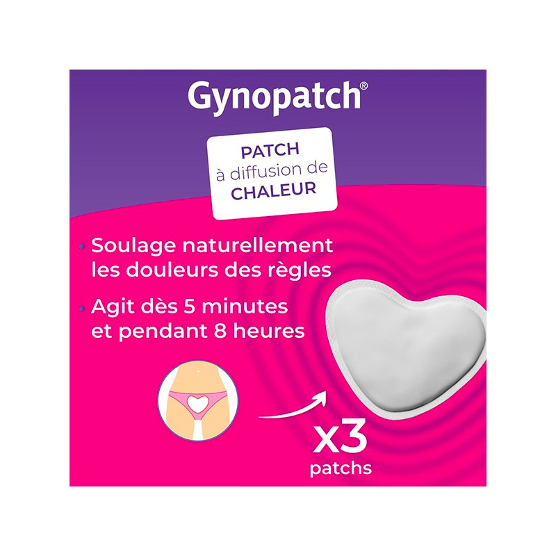 GYNOPATCH® - Règles Douloureuses - x3 Patch Douleurs Menstruelles -  Diffusion de Chaleur Naturelle : : Hygiène et Santé