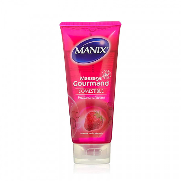 MANIX Gel de Massage Intime Comestible & Gourmand Fraise Onctueuse