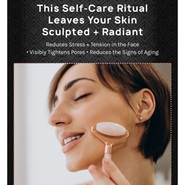 AOA Pro Double Roller de Massage Facial en Quartz Rose