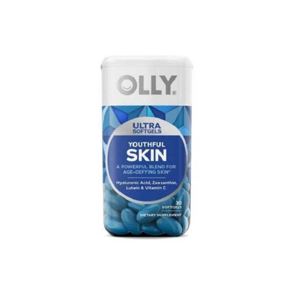 OLLY Ultra Youthful Skin Softgels Anti-âge à l'Acide Hyaluronique + Vitamine C