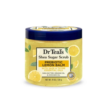 Dr TEAL’S Shea Sugar Prebiotic Lemon Balm Gommage au Sucre Karité & Mélisse Prébiotique