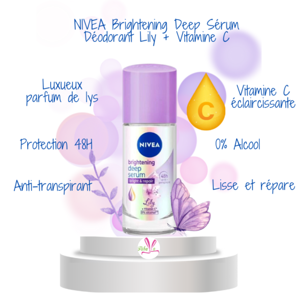 NIVEA Brightening Deep Sérum Déodorant Éclaircit & Répare Lily + Vitamine C