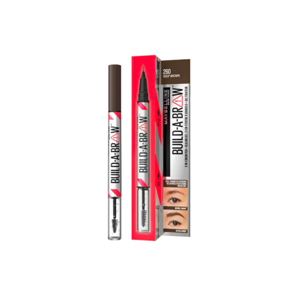 MAYBELLINE Build-A-Brow 2 en 1 Feutre à Sourcils + Gel Fixateur