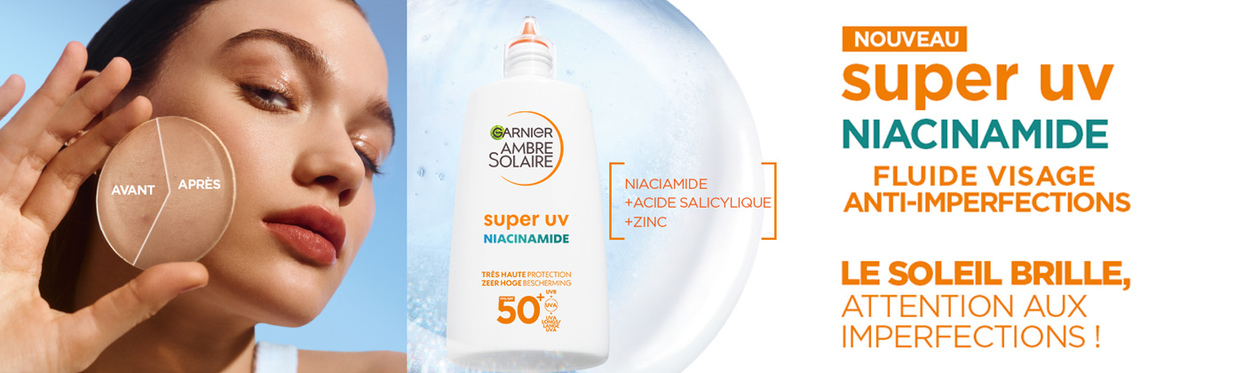 GARNIER Ambre Solaire Super UV Niacinamide Fluide Anti-imperfections Fini Invisible SPF 50+