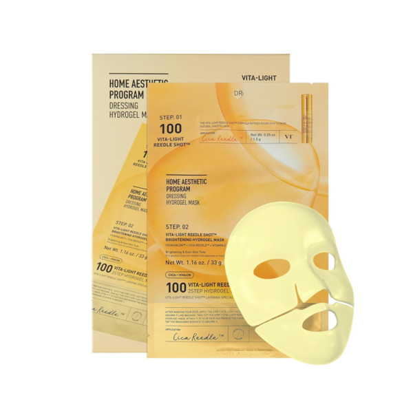 VT COSMETICS Vita-Light Reedle Shot 100 2 Étapes Masque Hydrogel + Booster Éclat