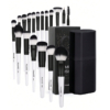 MAANGE Set de 18 Pinceaux de Maquillage Blanc Noir + Boite Noire
