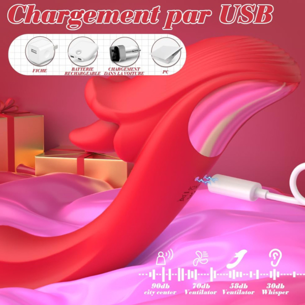 Gode Avec Stimulateur Langue - Rouge