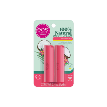 EOS Duo Baume Stick à Lèvres Naturel Goût Lait de Coco (Coconut Milk)