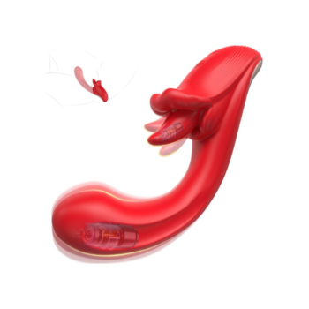 Gode Avec Stimulateur Langue - Rouge