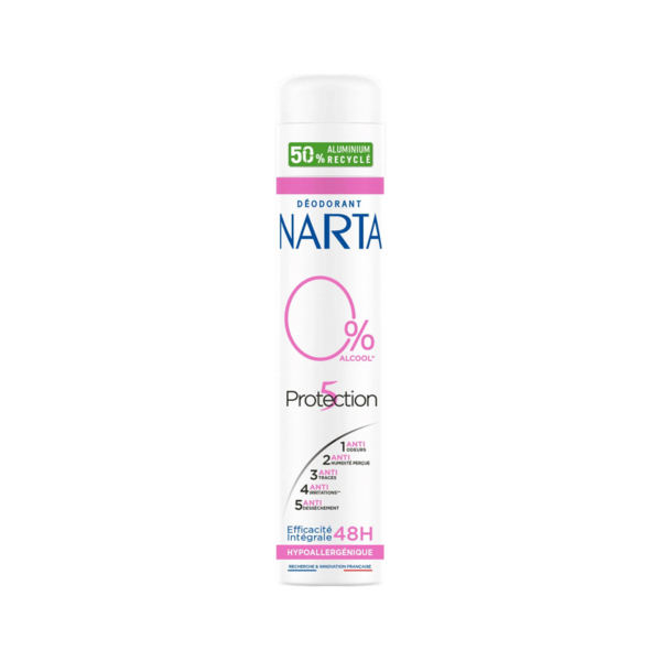 NARTA Protection 5 Déodorant Spray 0% 5 en 1 48H