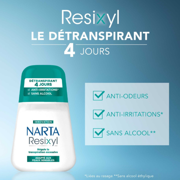 NARTA Resixyl Détranspirant Roll-on 4 Jours