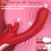 Gode Avec Stimulateur Langue - Rouge