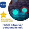 MAM Original Nuit Lot de 2 Sucettes Anatomique & Symétriques Motif Papillon Étoiles Dès 6 Mois