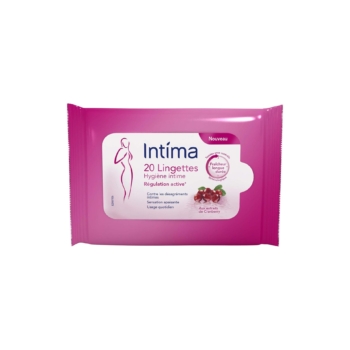 INTIMA Lingettes Hygiène Intime Fraîcheur Longue Durée Aux Extrait de Cranberry