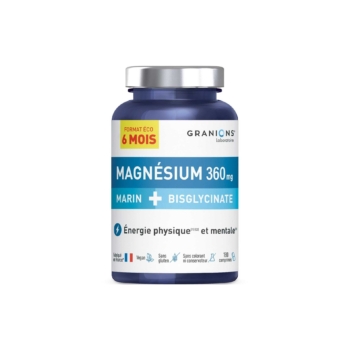 GRANIONS Magnésium Marin Bisglycinate Format Éco 6 Mois Énergie