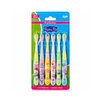 BRUSH BUDDIES Peppa Pig 6 Brosses à Dents Enfants Brins Doux
